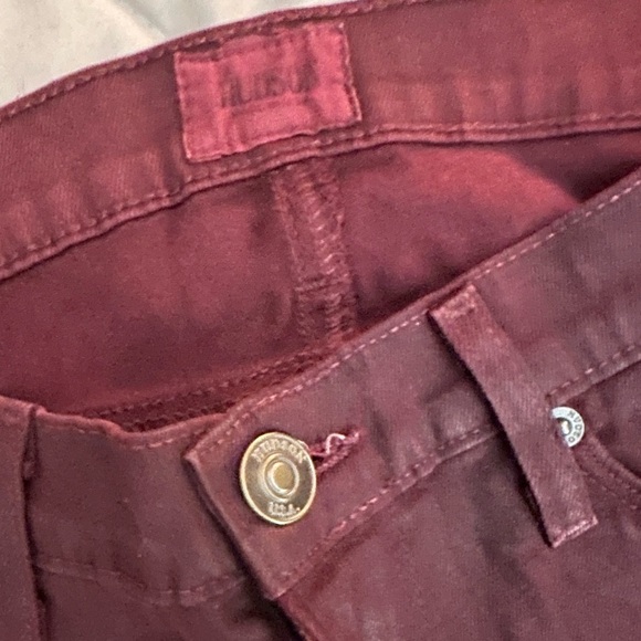 Hudson Burgundy Stretchy Skinny Jeans with zipper detail at ankle - Picture 4 of 4